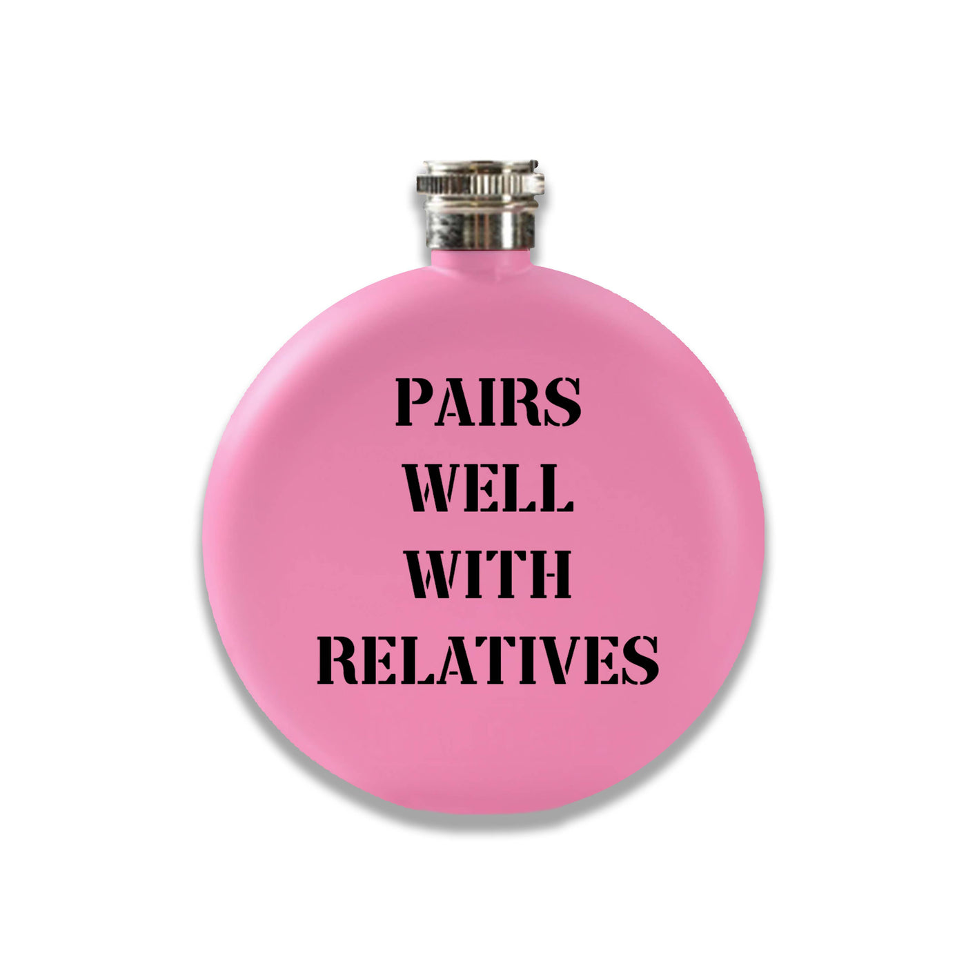 Round Flask Pink - Pairs Well (Black)