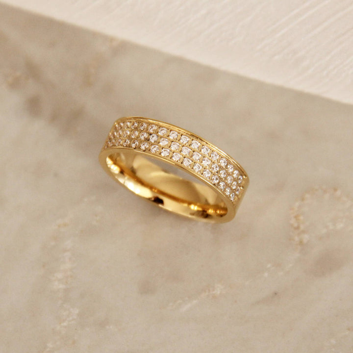 Pave CZ Wide Band Ring