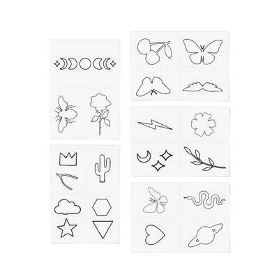 Outline Temporary Tattoo Pack