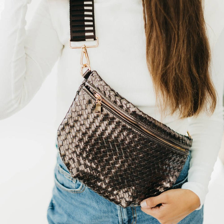 Westlyn Woven Bum Bag-Leather