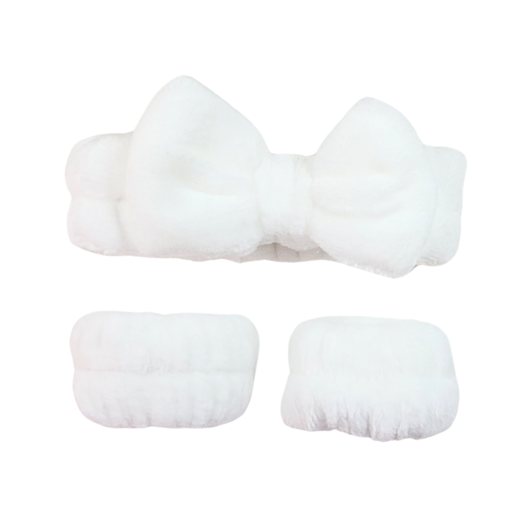 Bow Headband & Wristband Set | Spa Day Self Care Headband