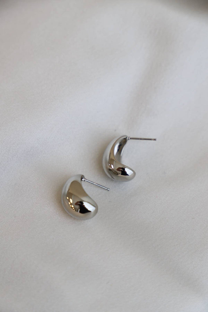 E1598S Silver Earrings-Bonnie Chunky Teardrop Studs