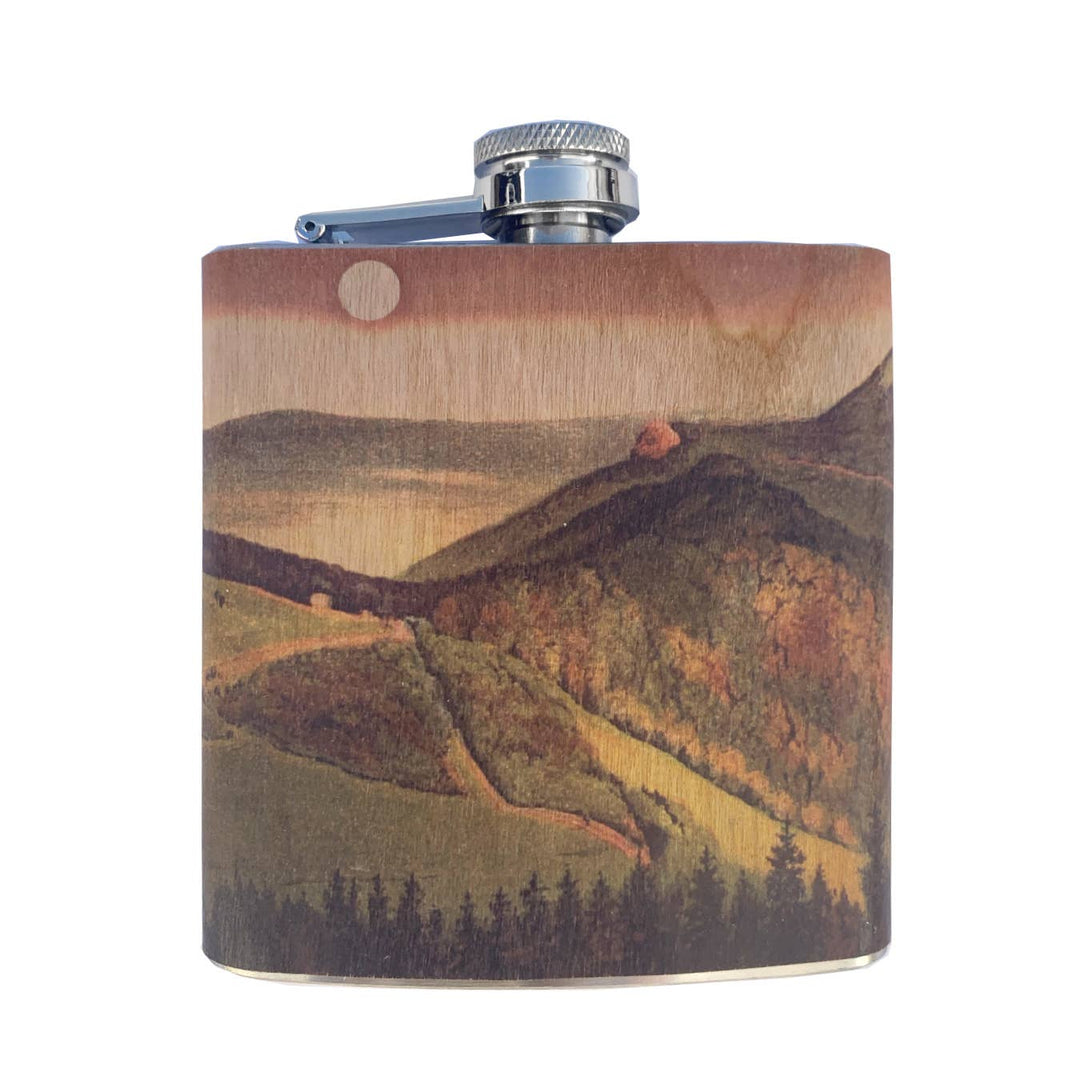 Wood Flask 6oz - Rolling Mountains