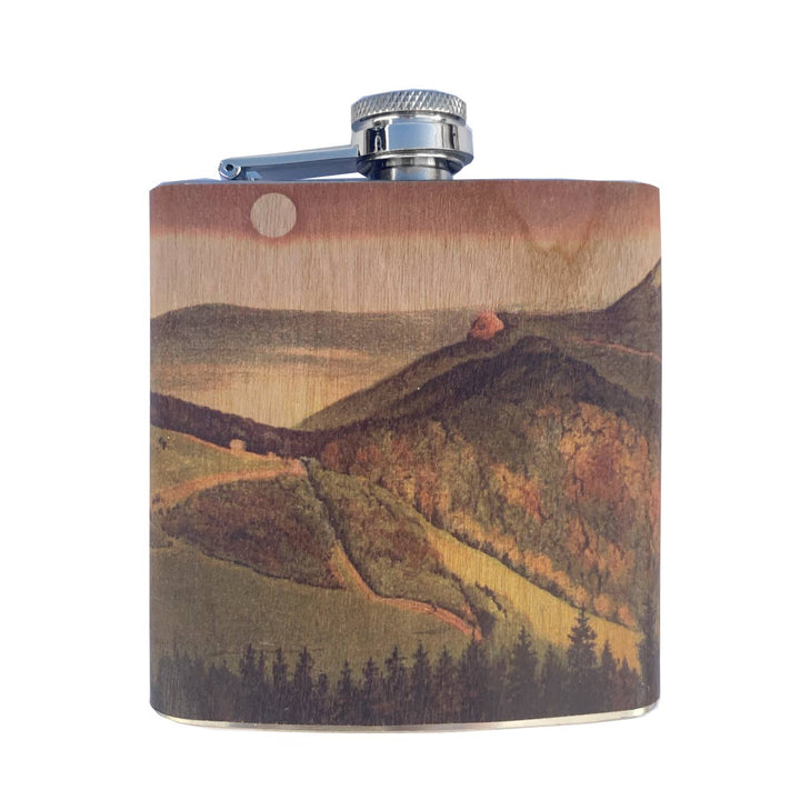 Wood Flask 6oz - Rolling Mountains