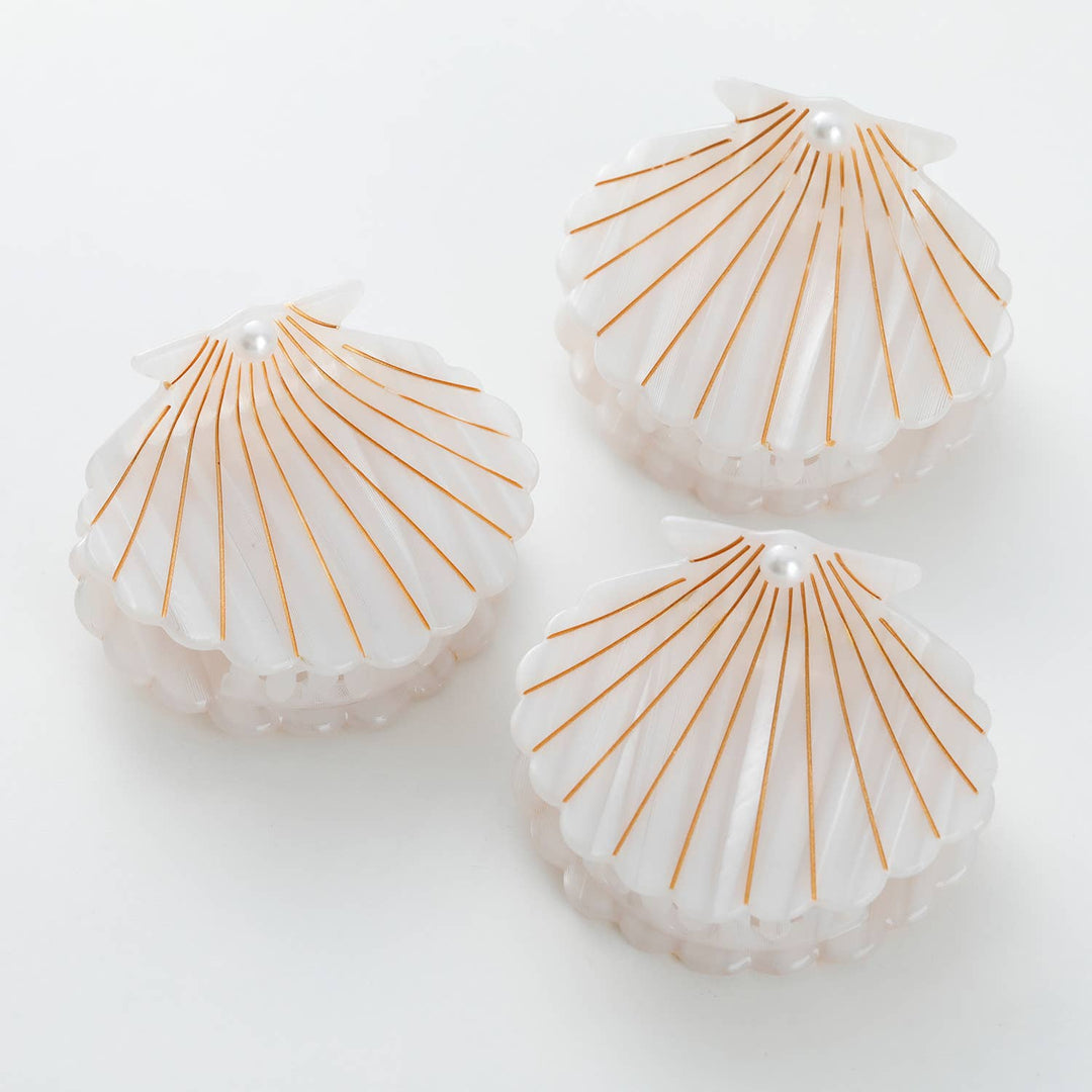 Opal Pearl Seashell | Gold Painted Seashell Claw Clip