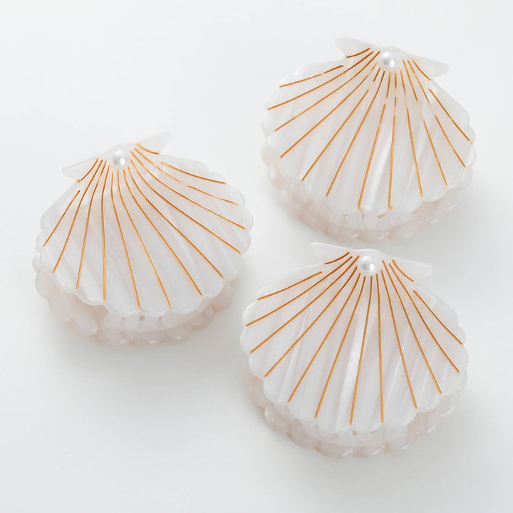 Opal Pearl Seashell | Gold Painted Seashell Claw Clip