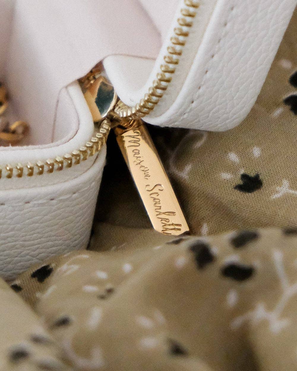 Corinne-White Leather Travel Jewelry Box