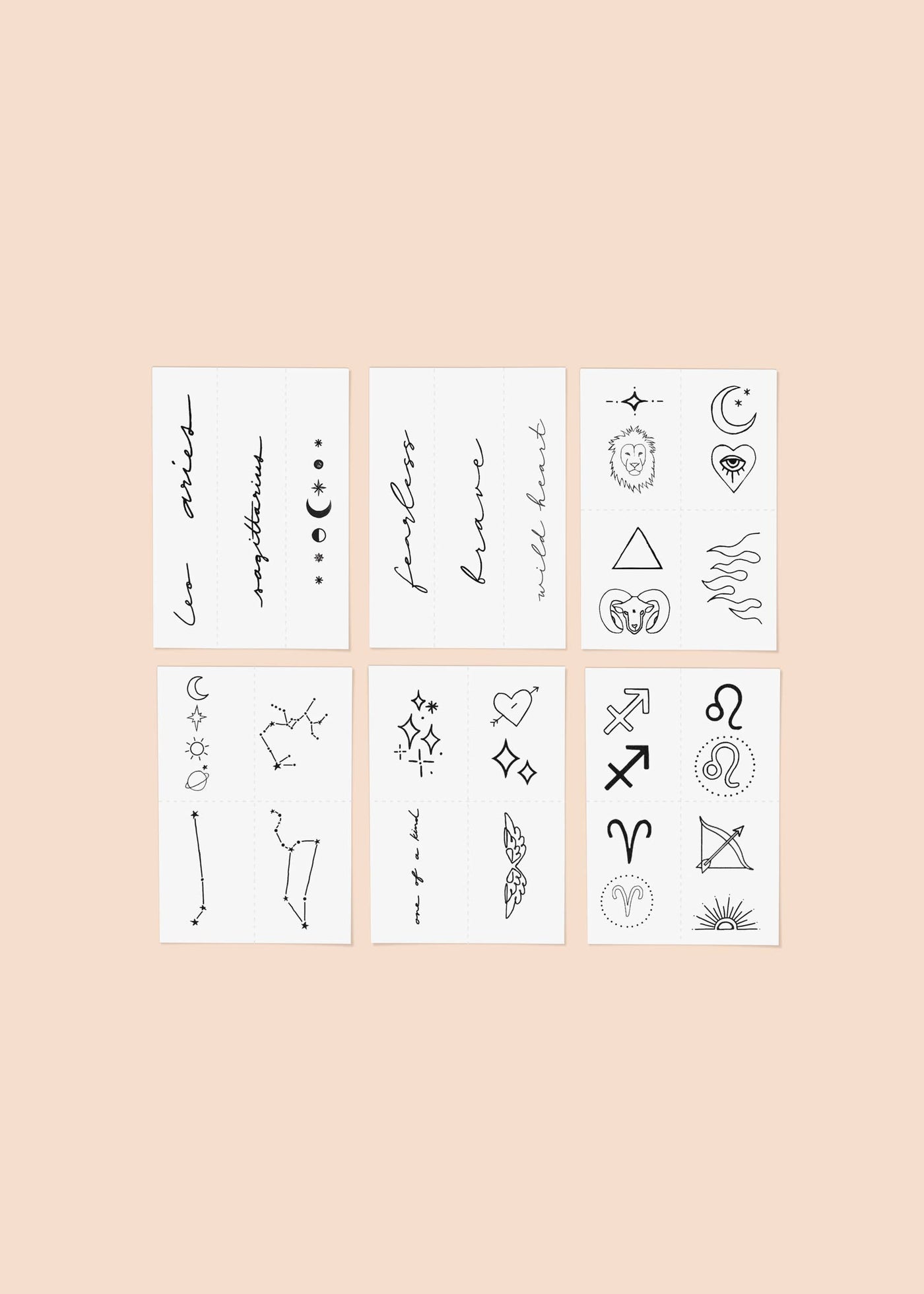 Zodiac Collection: Fire Signs Temporary Tattoo Pack