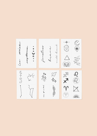 Zodiac Collection: Fire Signs Temporary Tattoo Pack