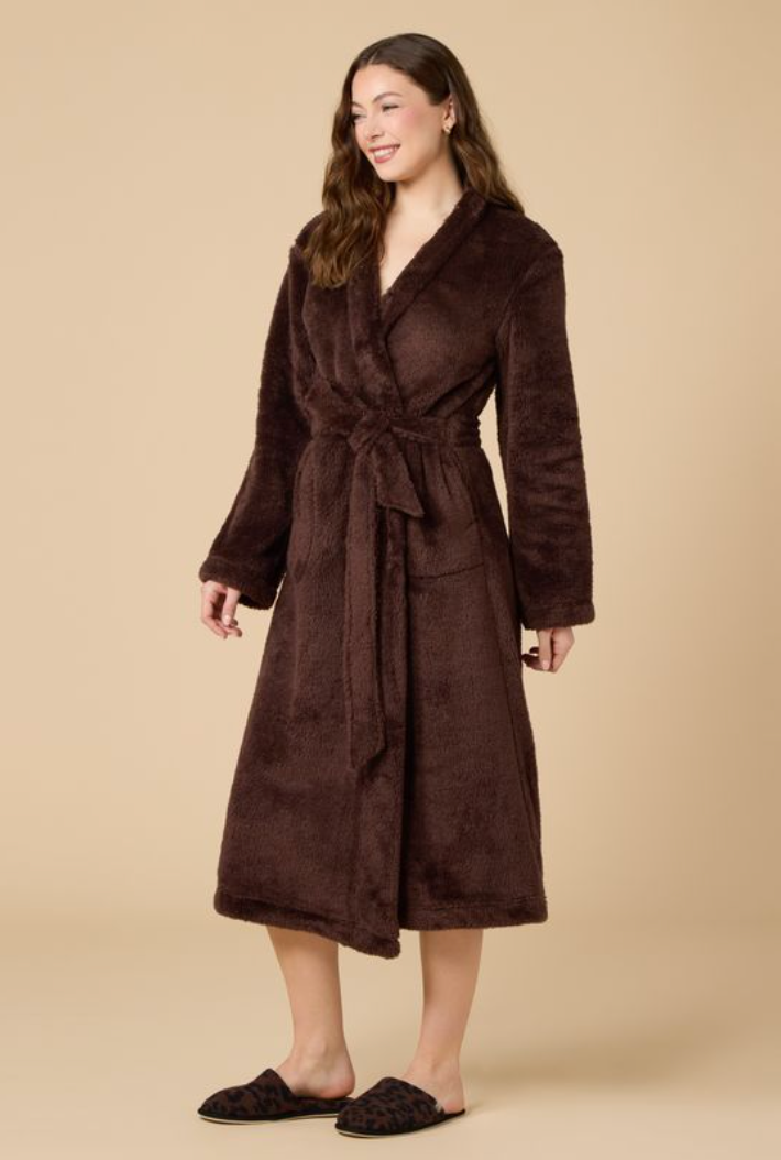 Women's Soft Plush Cozy Wrap Robe with Belt
