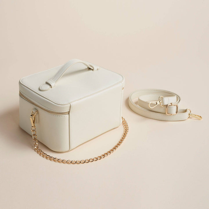 Jetsetter Train Case-Ecru Cream