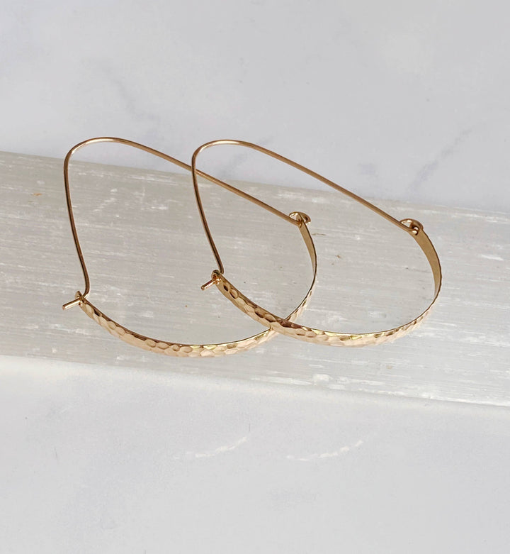 Earrings-Hammered swing hoops