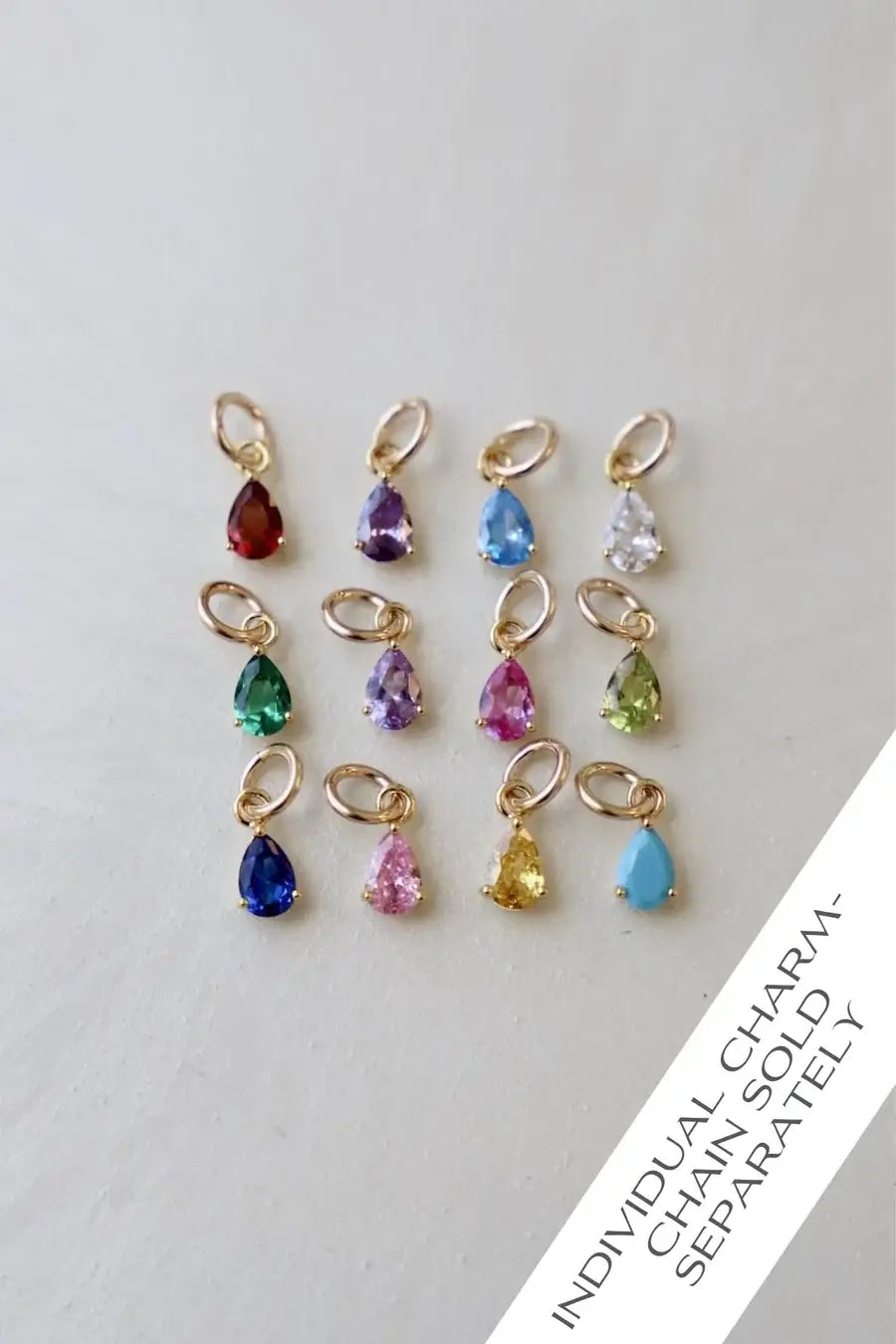 Charm-Birthstone Teardrop