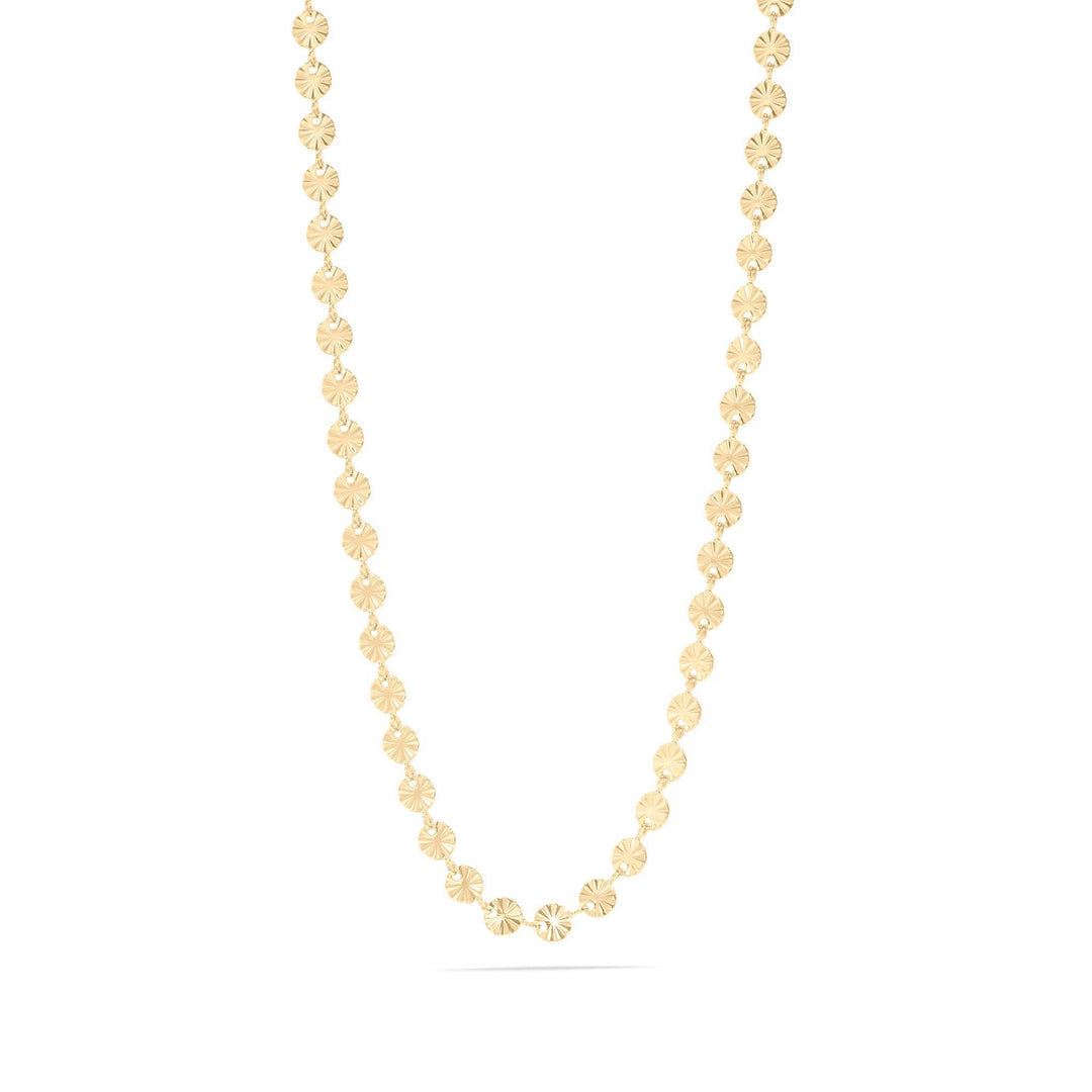 18K Gold PVD Stainless Steel Sunburst Chain Necklace