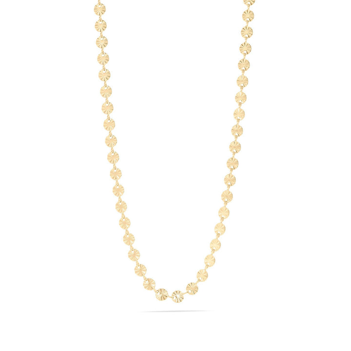 18K Gold PVD Stainless Steel Sunburst Chain Necklace