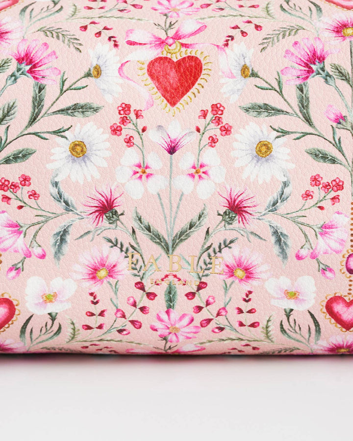 Floral Heart Pink Pouch