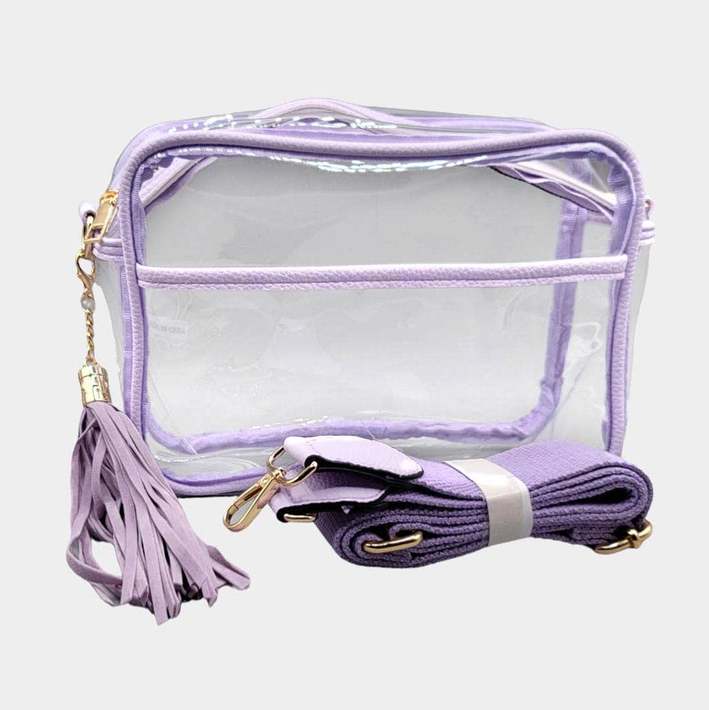 Tassel Crossbody Bag-Transparent