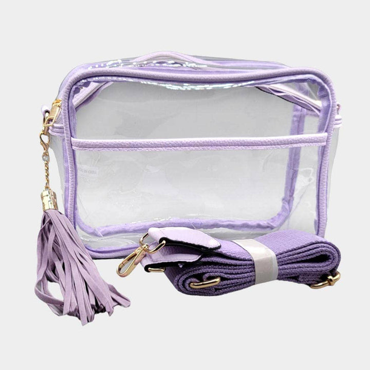 Tassel Crossbody Bag-Transparent