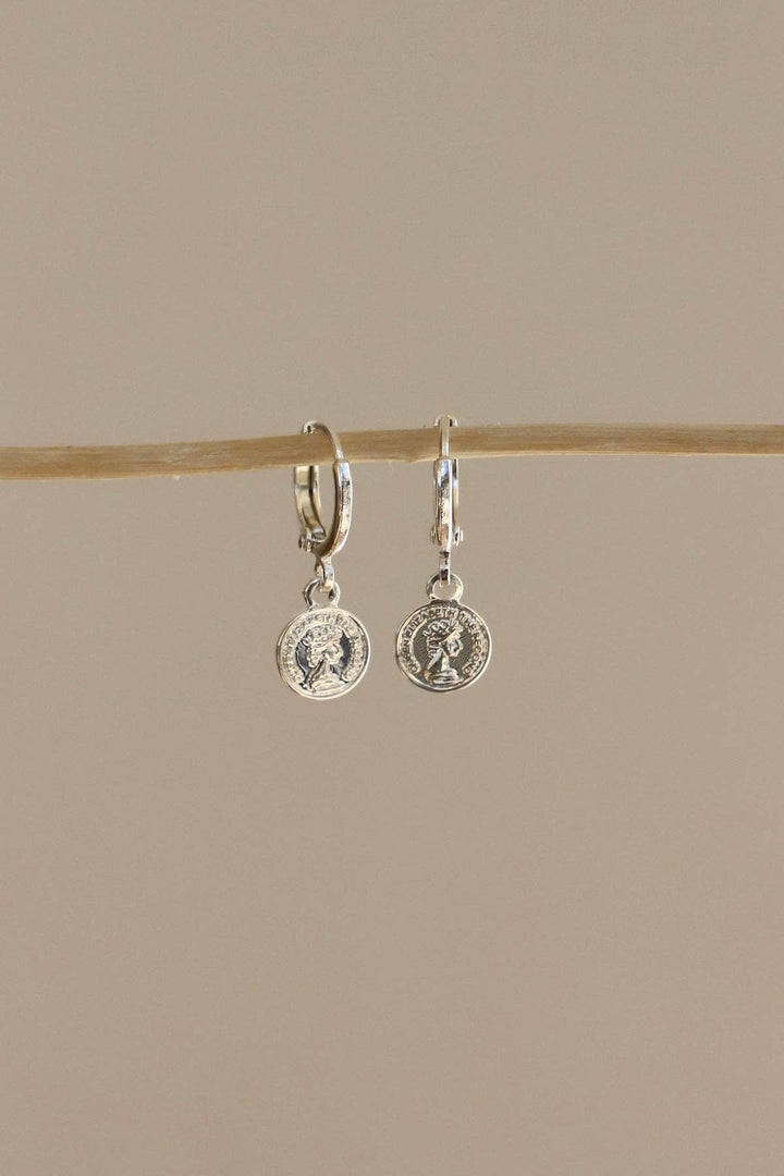 E1798 Silver Earrings-Mira Coin Huggies