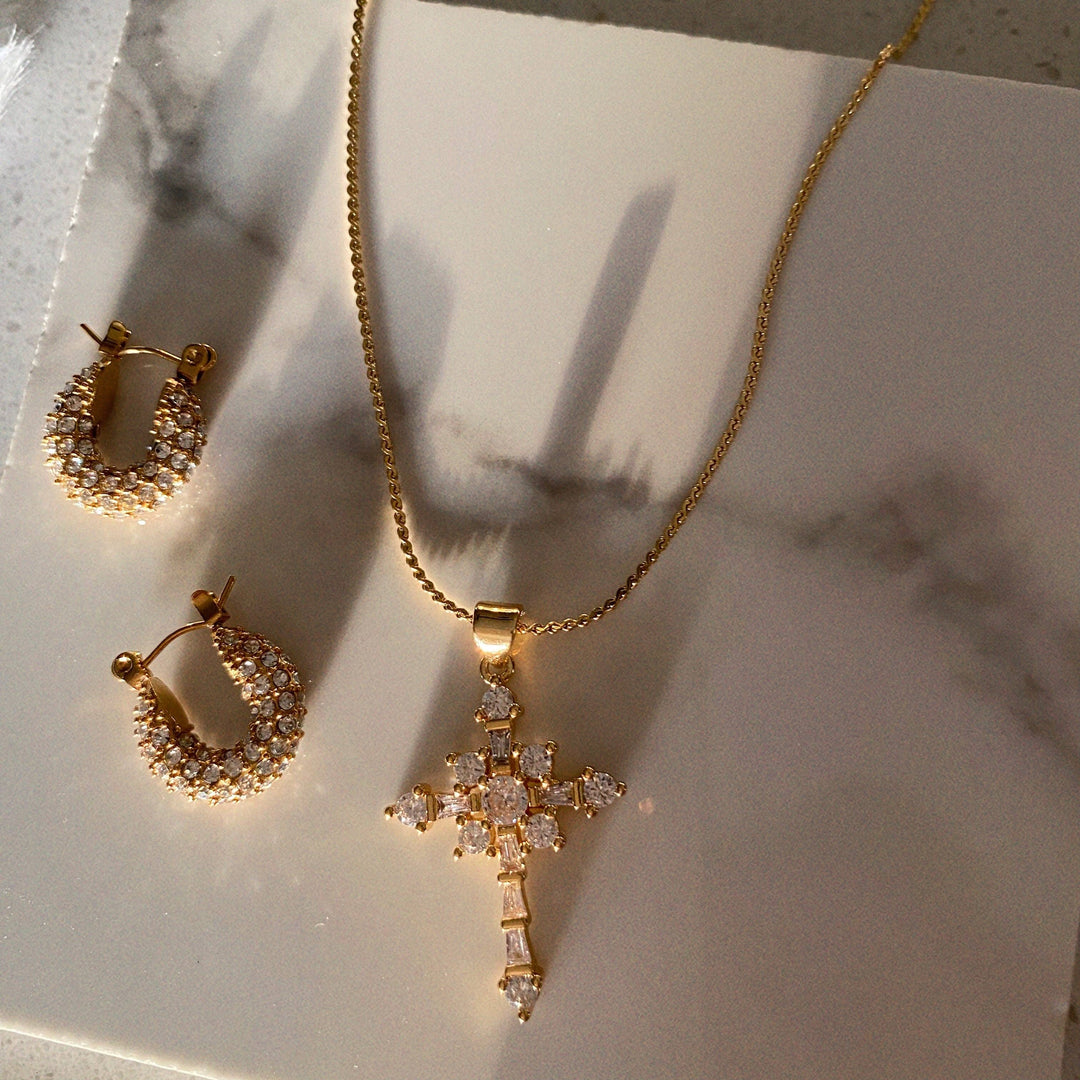 Necklace-Morning Glory Cross Necklace