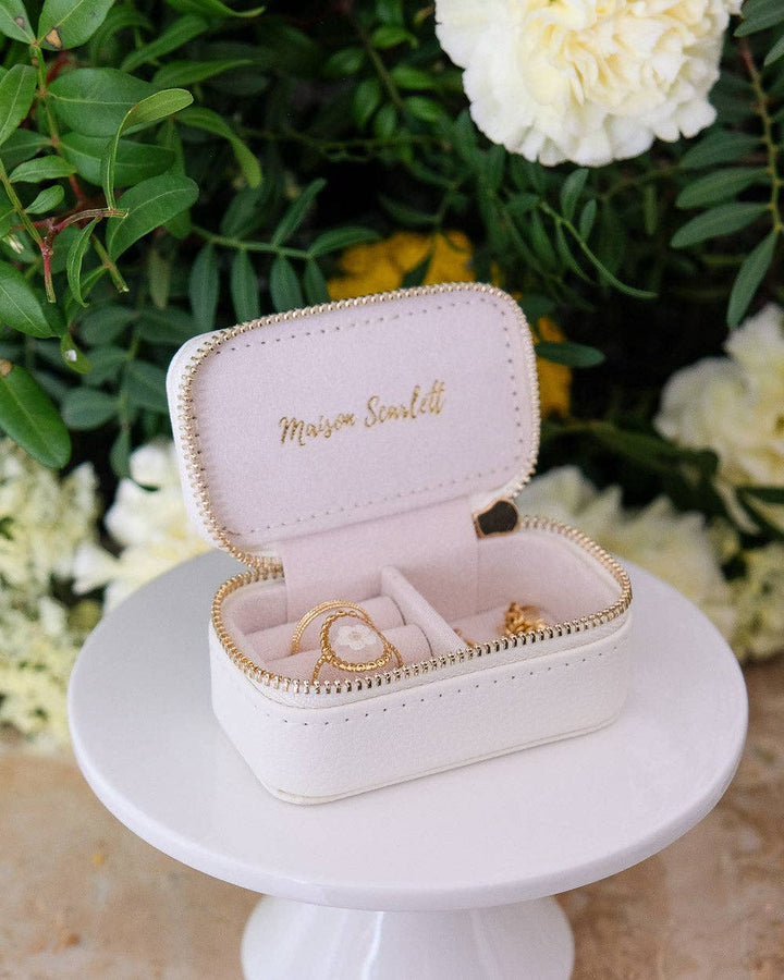 Marie-Leather Mini Travel Jewelry Box