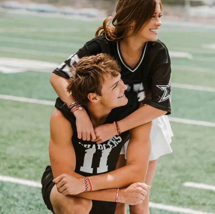 Hair Tie Bracelets-Game Day Red/White/Black