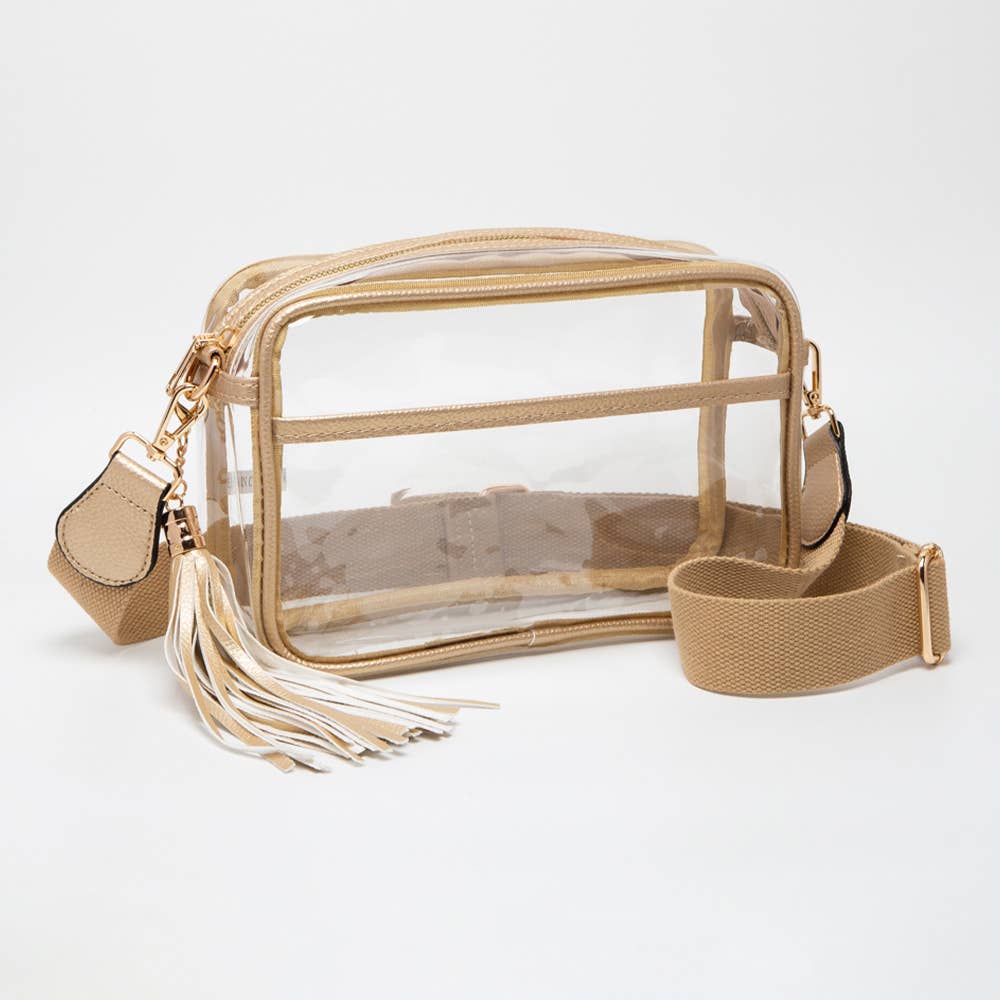 Tassel Crossbody Bag-Transparent