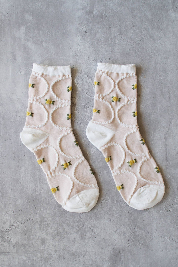 Women's Antique Floral Casual Socks