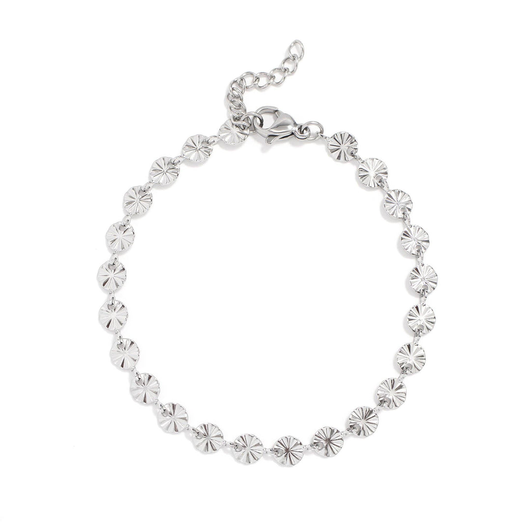 18K Gold PVD Stainless Steel Sunburst Chain Bracelet