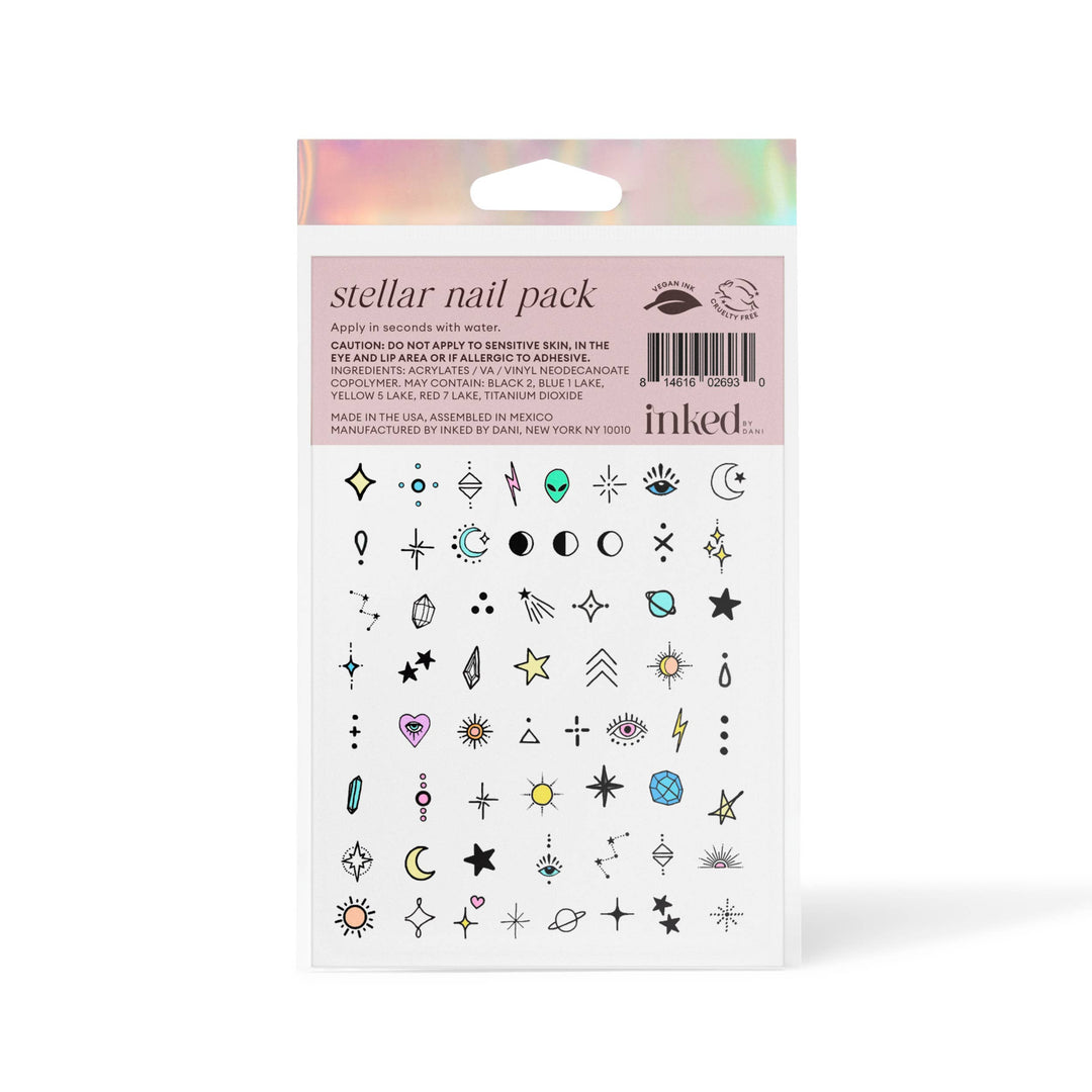 Stellar Nail Art Temporary Tattoo Pack