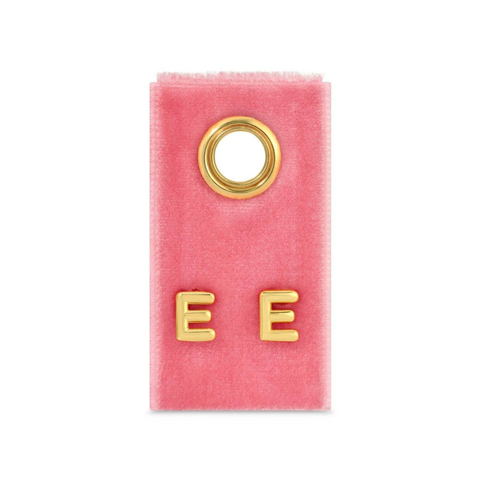 Velvet Gift Tag-Gold Initial Studs