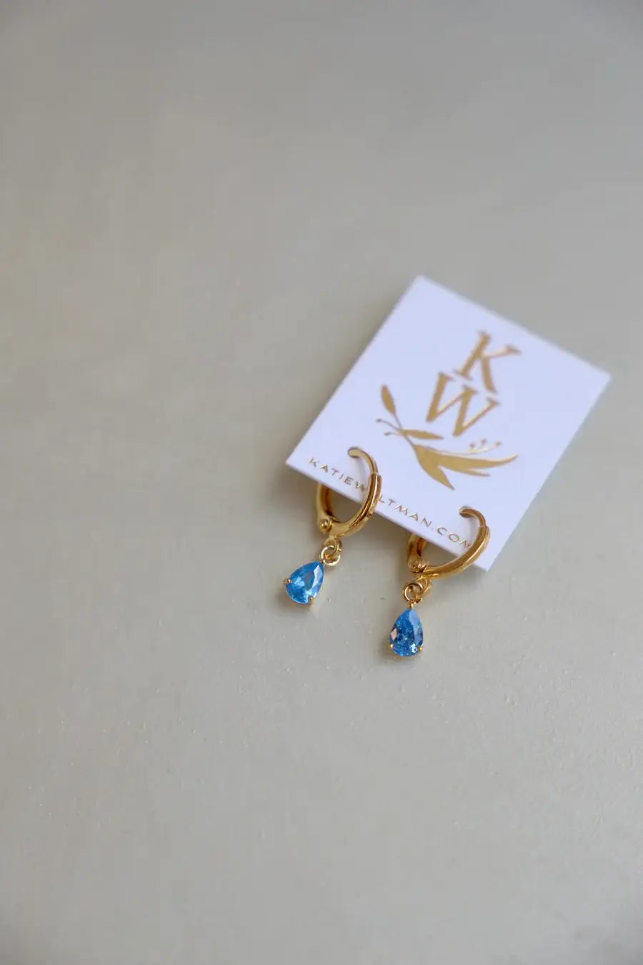 E1590 Gold Earrings-Birthstone Teardrop