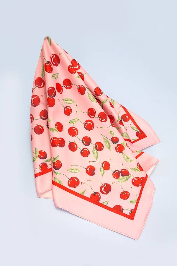 Silky Bandana-Cherry Print
