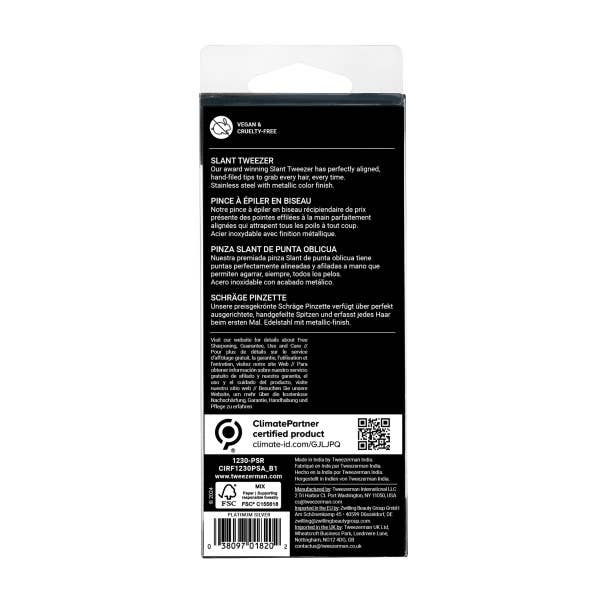 Retail-Slant Tweezer Platinum Silver
