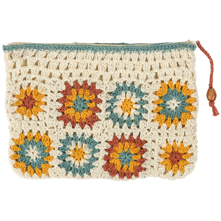 Zipper Pouch-Crochet Flower