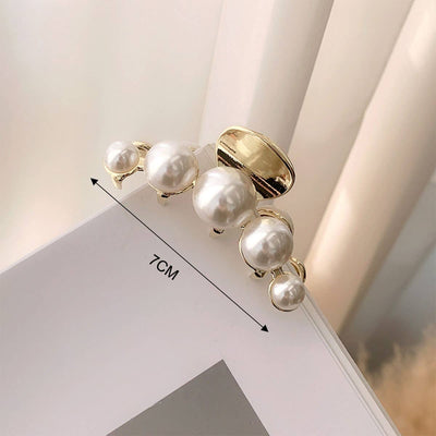 PEARL ALLOY GOLD HAIR CLAW CLIPS