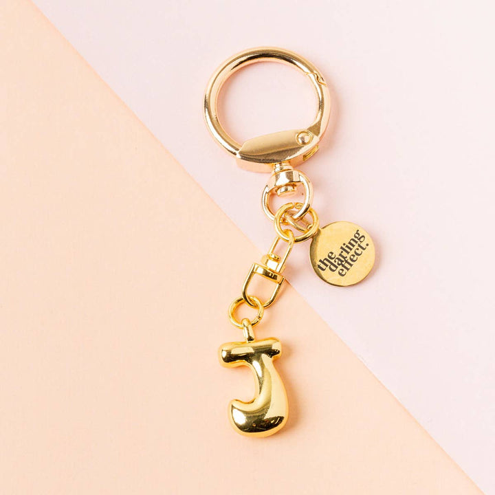 Bubble Letter Keychain Bag Charm–J