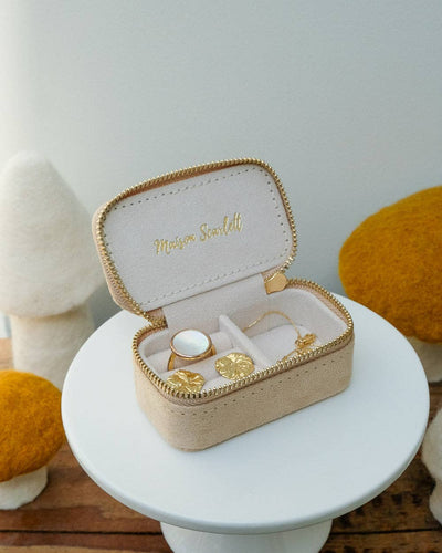 Marie-Velvet Mini Travel Jewelry Box