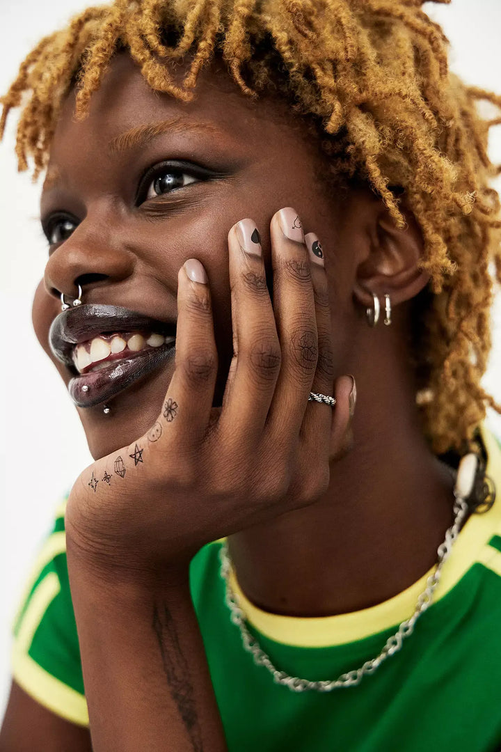 B&W Nail Art Temporary Tattoo Pack