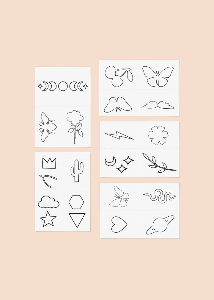 Outline Temporary Tattoo Pack