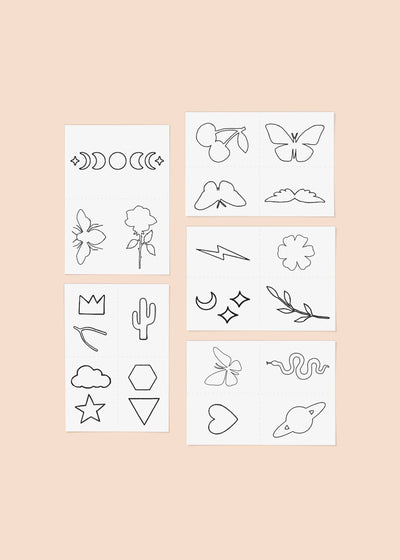 Outline Temporary Tattoo Pack