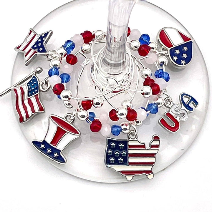 Wine Charms | USA Stars and Stripes