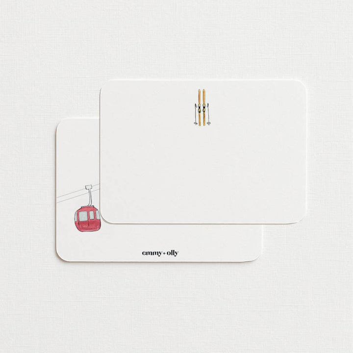 Notecard Set - Set of 10-Ski Stationery
