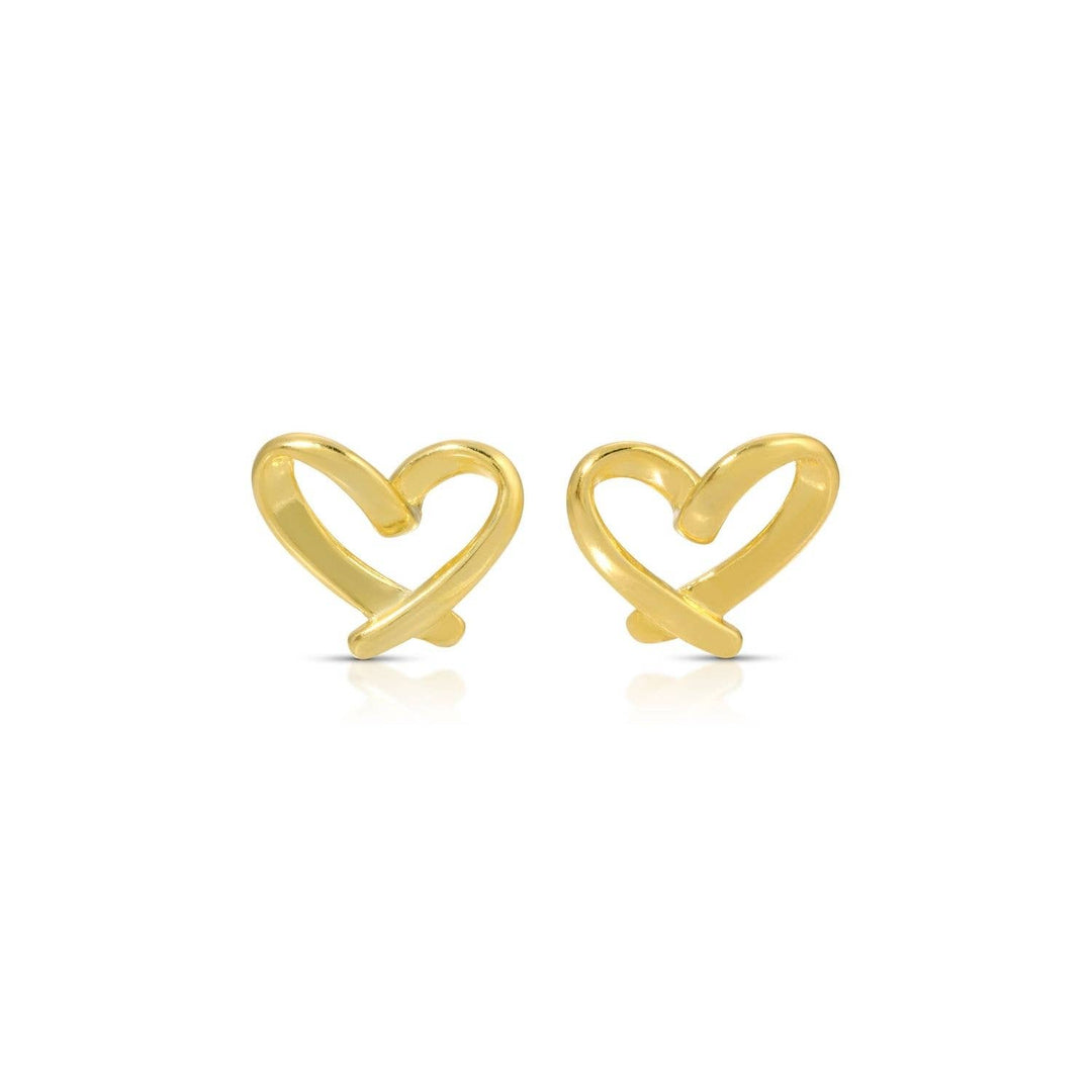 Velvet Gift Tag-Silver Free Form Heart Studs