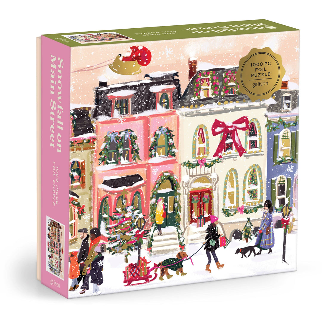 Puzzle-Snowfall on Main Street 1000 Piece Foil Puzzle
