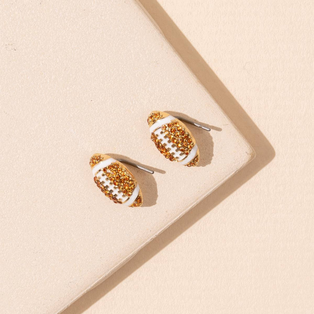 Football 18K Gold Dip Stud Earrings