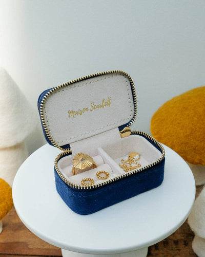 Marie-Velvet Mini Travel Jewelry Box