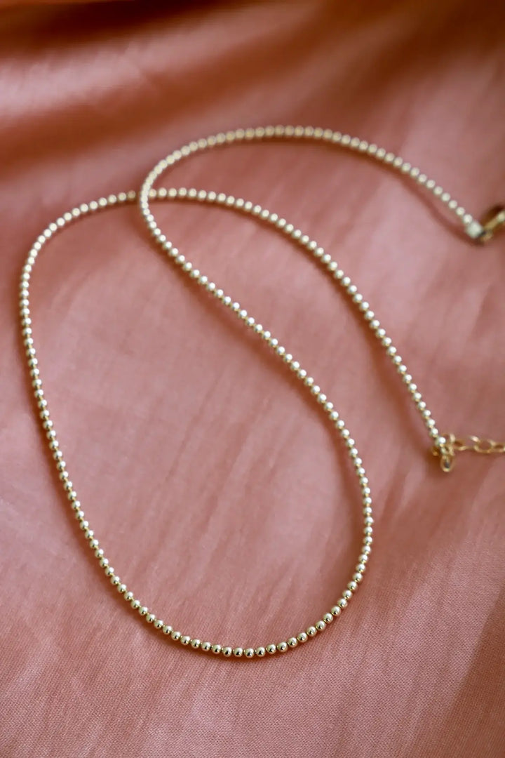 N1116G Gold Necklace-Beaded Chain