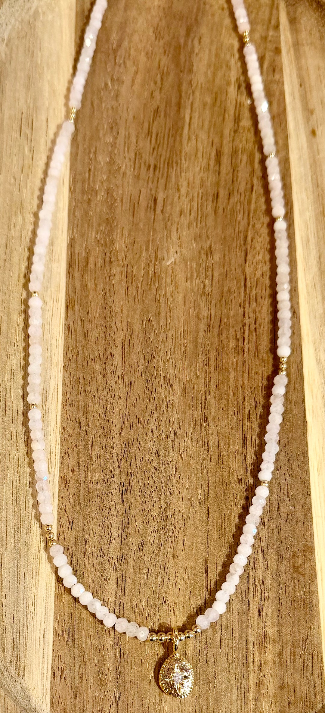 Gold Necklace-Sika Star & Pink Morganite