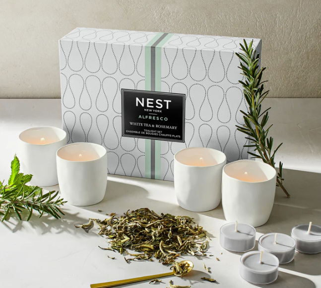 Tealight Set-White Tea + Rosemary